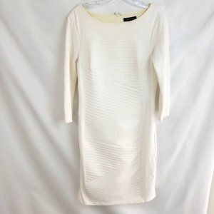 White House Black Market Size 6 Bandage Dress Off White Ivory Wedding Lined